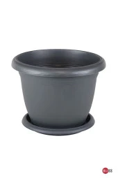 Antrasit Dekoratif Tabaklı Büyük Boy Villa Saksı 22 Lt thumbnail 1