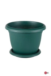 Yeşil Dekoratif Tabaklı Büyük Boy Villa Saksı 22 Lt thumbnail 1