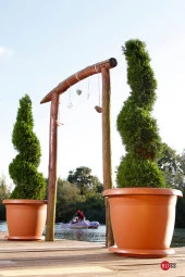 Yeşil Dekoratif Tabaklı Büyük Boy Villa Saksı 22 Lt thumbnail 3