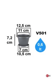 Yeşil Dekoratif Tabaklı Küçük Boy Villa Saksı 0,6 Lt thumbnail 2