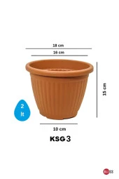 Dekoratif Kemer Saksı Salon Ve Bahçe Saksısı 2 Lt thumbnail 2