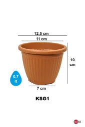 Dekoratif Kemer Saksı Salon Ve Bahçe Saksısı 0,7 Lt - 2