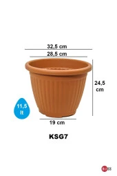 Dekoratif Kemer Saksı Salon Ve Bahçe Saksısı 11,5 Lt thumbnail 2