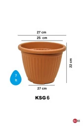 Dekoratif Kemer Saksı Salon Ve Bahçe Saksısı 7 Lt - 2
