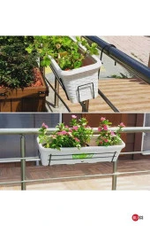 2 Adet Dikdörtgen Saksı Askısı Siyah Ferforje Küçük Boy 30 Cm thumbnail 3