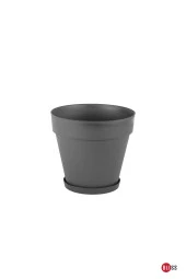 1,7 lt Antrasit Renk Tabaklı Izgaralı Dekoratif Plastik Yalı Saksı thumbnail 1