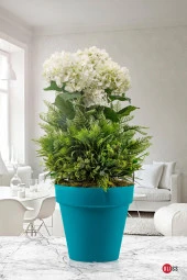 10 lt Yeşil Renk Tabaklı Izgaralı Dekoratif Plastik Yalı Saksı thumbnail 4