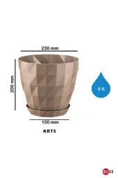 Baklava Desenli Dekoratif Plastik Saksı 6 lt - 2