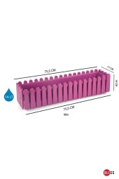 14 Lt İstanbul Balkon Saksısı Çit Görünümlü Drenaj Izgaralı Bahçe Veranda Denizlik Saksı thumbnail 2