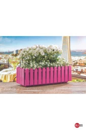 9 Lt İstanbul Balkon Saksısı Çit Görünümlü Drenaj Izgaralı Bahçe Veranda Denizlik Saksı thumbnail 3