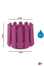 6,6 Lt İstanbul Balkon Saksısı Çit Görünümlü Drenaj Izgaralı Bahçe Veranda Denizlik Saksı thumbnail 2