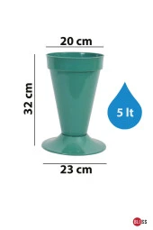 5 Lt Dekoratif Çok Amaçlı Silindir Kesme Çiçek Vazosu Şemsiyelik ve Beyaz Saksı thumbnail 1