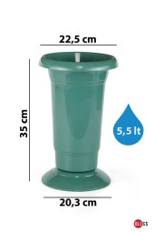 5,5 Lt Dekoratif Çok Amaçlı Silindir Kesme Çiçek Vazosu Şemsiyelik ve Beyaz Saksı thumbnail 2