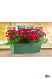 Serinova Yalı Askılı Saksı 10,8 lt 51 cm Plastik Bahçe Balkon Veranda Çit Küpeşte Çiçek Saksısı thumbnail 3