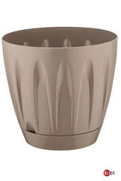 Papatya Saksı 22 lt Parlak Plastik Kendinden Tabaklı Drenajlı Çiçek Saksısı thumbnail 1