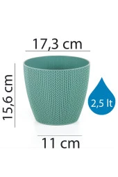 Sümela Örgü Saksı No3 2,5 Litre Kendinden Tabaklı Bitki Çiçek Saksısı - 2