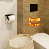 Dekoratif Lüks Tuvalet Kağıtlık Aparat Vidalı WC Kağıt Standı Paslanmaz Metal Sağlam Siyah Estetik thumbnail 1