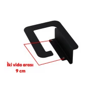 Dekoratif Lüks Tuvalet Kağıtlık Aparat Vidalı WC Kağıt Standı Paslanmaz Metal Sağlam Siyah Estetik thumbnail 2