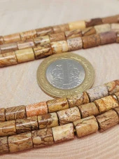 Jasper Taşı Silindir Kesim 5.5x7.5mm Dizi (49326) thumbnail 2