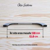 Meriç Kulp 128 mm Krom Renk Metal Mobilya Mutfak Dolabı Çekmece Dolap Kulpları Kapak Kulpu Kulbu thumbnail 4