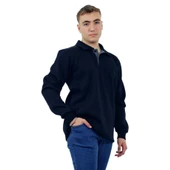 Persmont ÜPS01K Lacivert Üç İplik Polo Yaka Sweat  3XL thumbnail 4