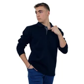 Persmont ÜPS01K Lacivert Üç İplik Polo Yaka Sweat  3XL thumbnail 1