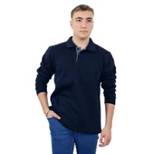 Persmont ÜPS01K Lacivert Üç İplik Polo Yaka Sweat  3XL thumbnail 2