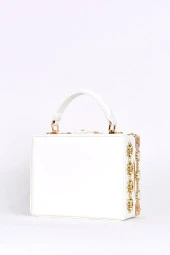 Elatae Kadın Omuz Askılı Taşlı El Çantası Beyaz 17608 thumbnail 4