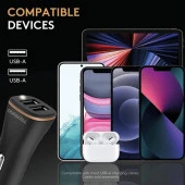 Duracell 30W Araç Şarj Başlığı ( Dual USB-A Port ) - Siyah - 3