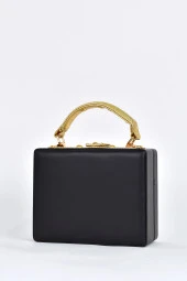 Elatae Kadın Omuz Askılı Çiçekli Abiye Günlük El Çantası Siyah 17605 thumbnail 5