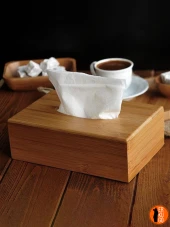 Doğal Bambu Peçetelik, Masa üstü Peçetelik, Hazneli Peçetelik - 1