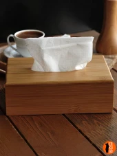 Doğal Bambu Peçetelik, Masa üstü Peçetelik, Hazneli Peçetelik - 4