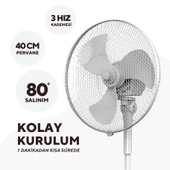 Kumtel KTF-290 Beyaz Vantilatör 16'' (3P) thumbnail 4