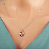 Himarry Gümüş Renkli Taşlı Çiçekli Kadın Kolye thumbnail 1