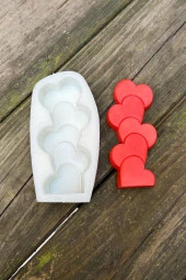 Kalp Sütun Tekli Silikon Mum Kalıbı - 2