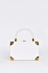 Elatae Kadın Omuz Askılı Kroko Desen Abiye Günlük El Çantası Beyaz 17602 thumbnail 1