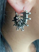 Kırçıllı Model Kadın Küpe Beyaz Renk - 6