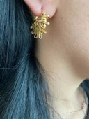 Kırçıllı Model Kadın Küpe Altın Renk - 8