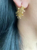 Kırçıllı Model Kadın Küpe Altın Renk - 5