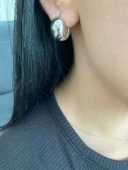 Tombul Model Kadın Küpe Beyaz Renk - 7