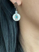 Parlak Taşlı Hamsa Model Kadın Küpe - 4
