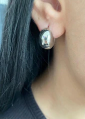 Tombul Model Kadın Küpe Beyaz Renk - 3