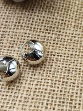 Tombul Model Kadın Küpe Beyaz Renk - 5