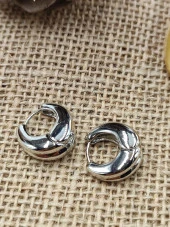 Yuvarlak Model Kadın Küpe Beyaz Renk - 3