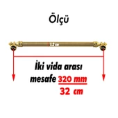 Şah Kulp 320 mm Gold Altın Metal Mobilya Mutfak Dolabı Çekmece Dolap Kulpları Kapak Kulpu Kulbu - 3