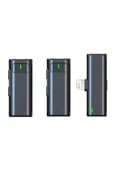 Kablosuz Yaka Mikrofonu Klipsli Canlı Yayın Röportaj Video Kayıt Mikrofonu Lightning Uyumlu V8-2Type - 2