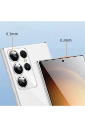 Galaxy S24 Ultra İle Uyumlu Kılıf Transparan GlassElegance TPU Tam Koruma Arka Kapak Şeffaf Renk thumbnail 4