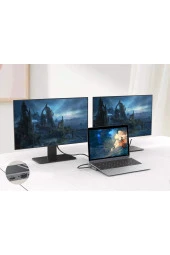 14in1 Type-C to Dock İstasyonu HDMI VGA PD(3.0), 4 x USB, 2 x USB C, 10 / 100M Gigabit Adaptör 9199A thumbnail 2
