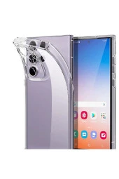 Galaxy S24 Ultra İle Uyumlu Kılıf Transparan GlassElegance TPU Tam Koruma Arka Kapak Şeffaf Renk thumbnail 1