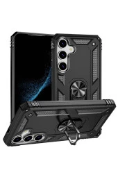 Samsung Galaxy S24 ile uyumlu Kılıf Z-Vega Shockproof Standlı Yüzük Tutuculu Mega Case Kapak thumbnail 1